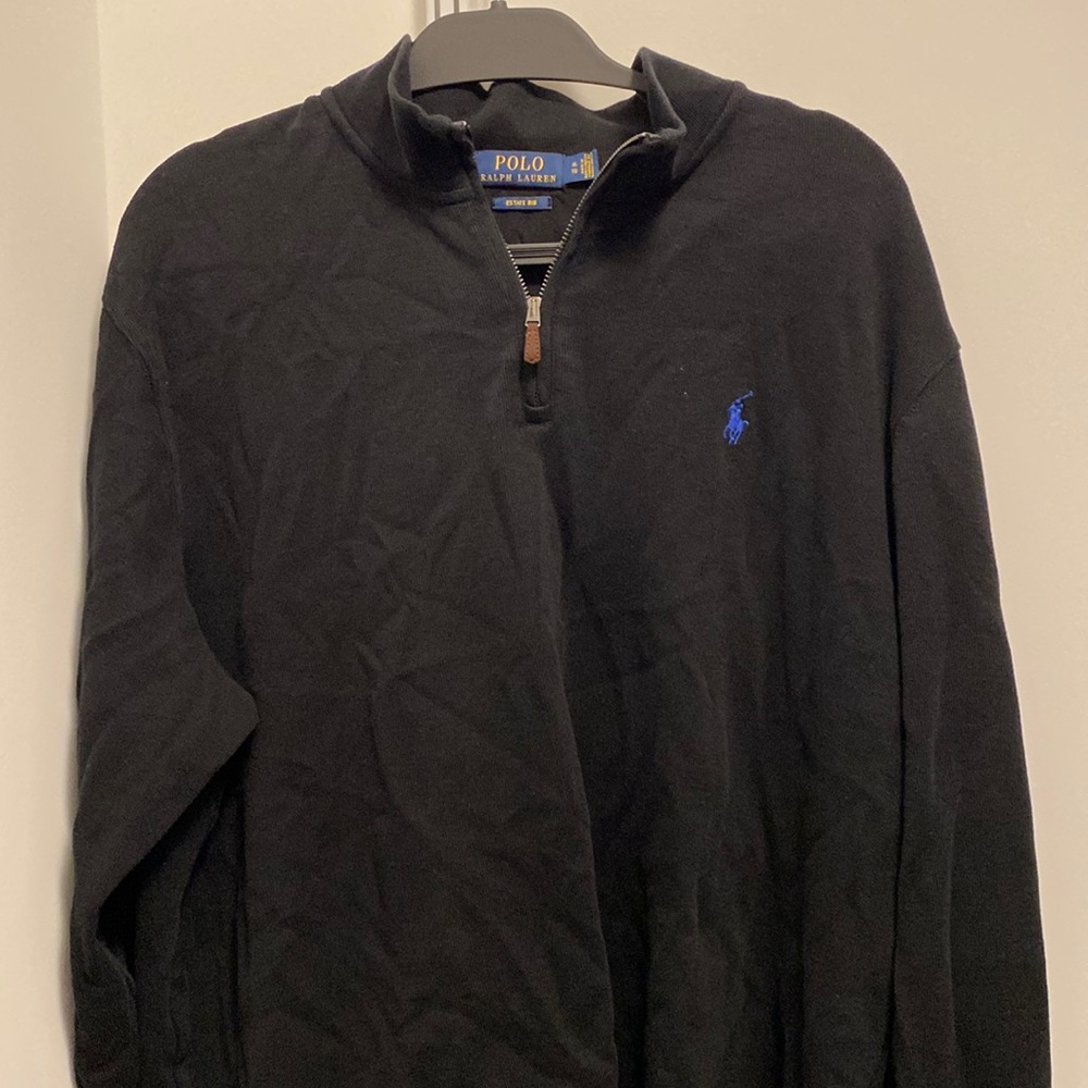*SALE* Polo mens quarter zip. XL. Black.